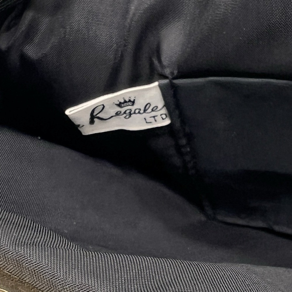 Vtg La Regale Black Pleated Satin‎ Evening Bag Gold Kiss Lock Clasp & Strap - Picture 7 of 7